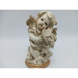 Vintage K's Collection Cherub Angel 5" Holding Flowers